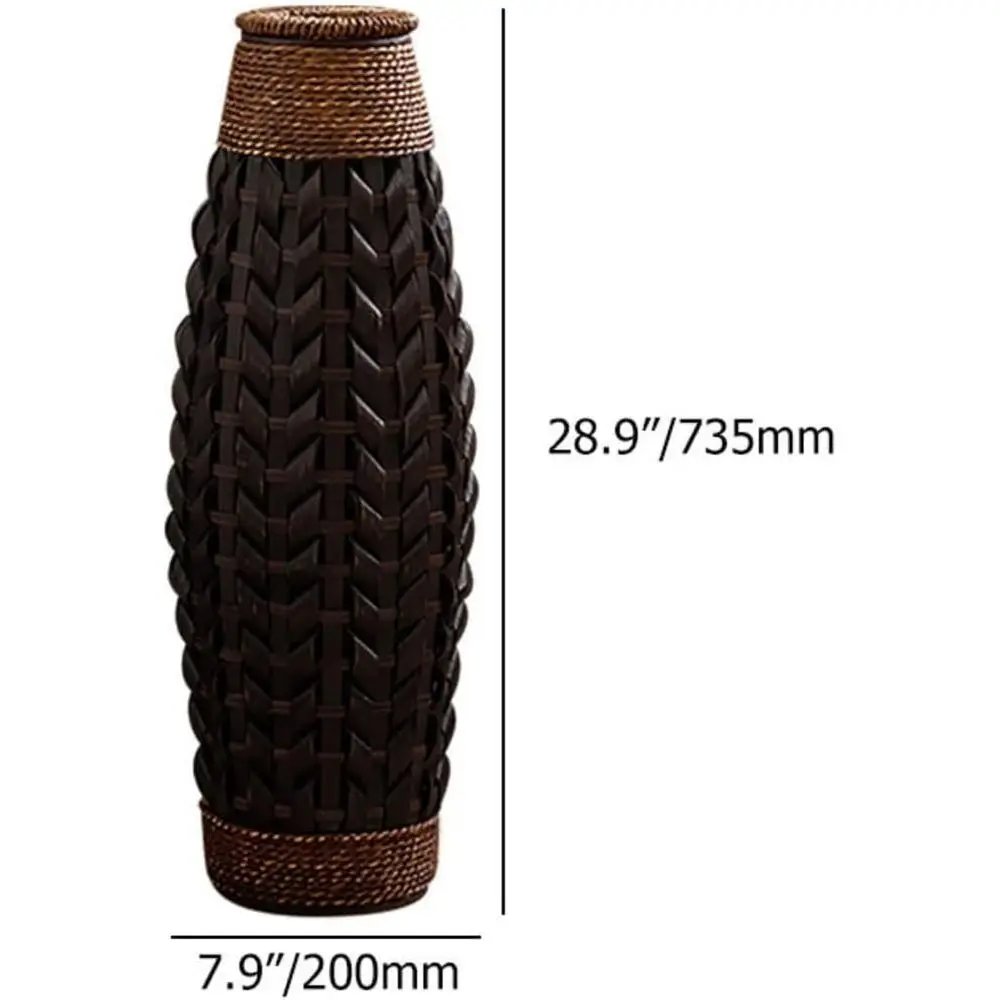 Rustic Art Deco Rattan Vase - Image 4