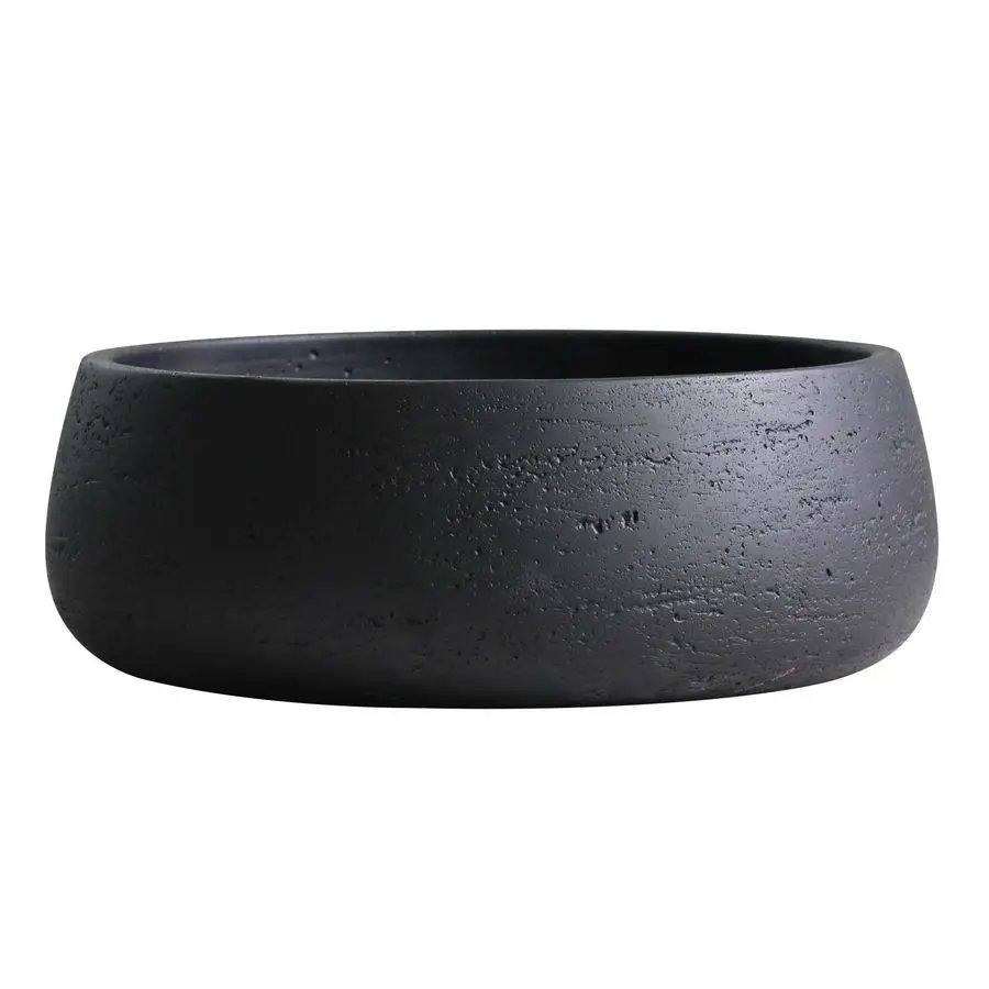 Matte Black Ceramic Planter Bowl