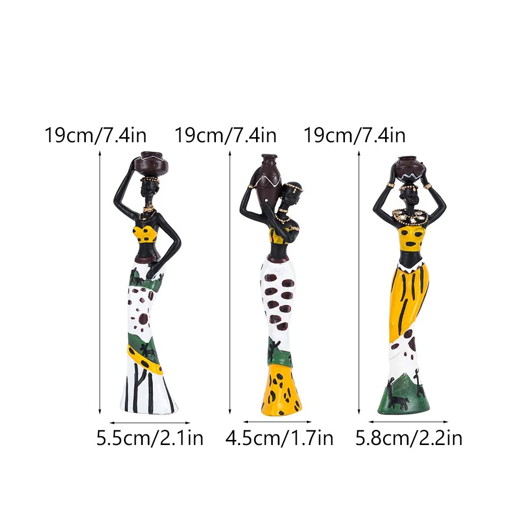 Creative Resin African Women Black Retro Ornaments Vintage Crafts Home Living Decorations
