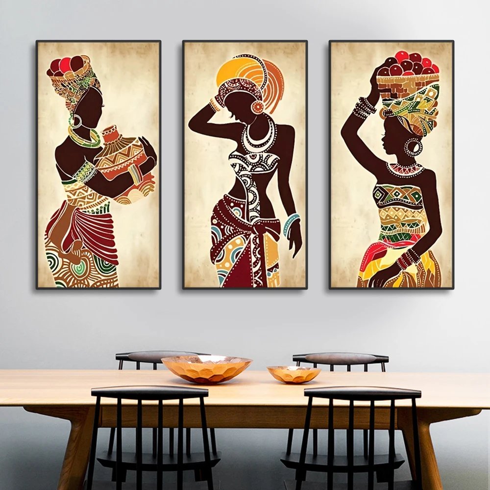 Ethnic African Women Canvas Set