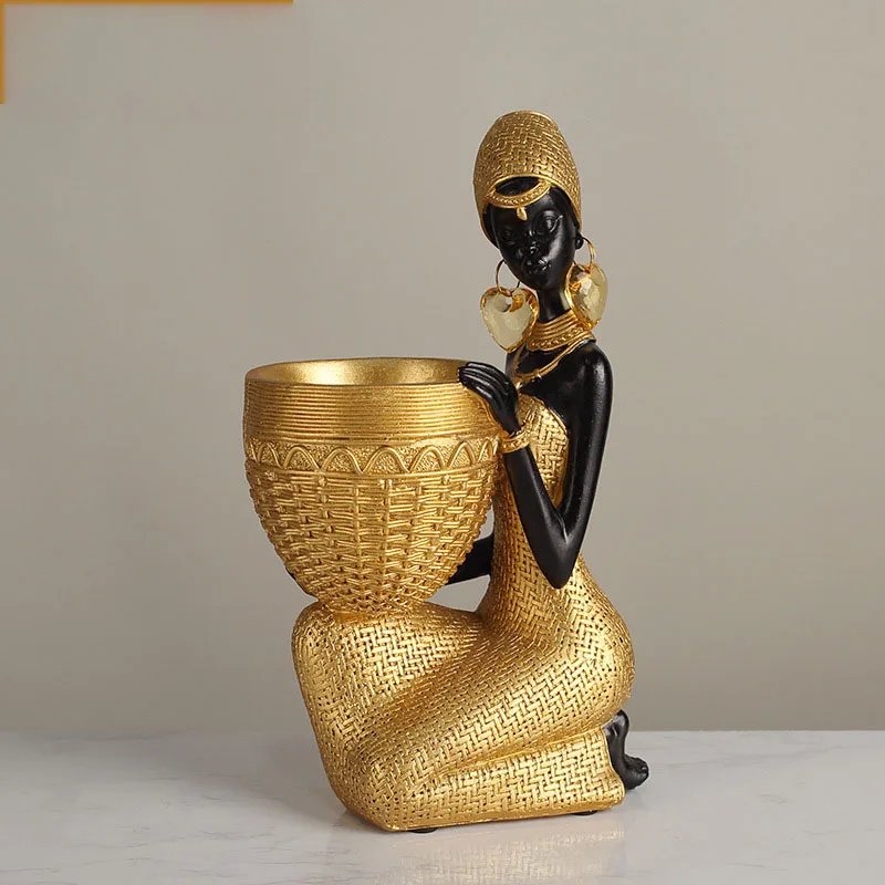 African Women Resin Figurines Golden Textured Resin Sculptures Black Women Figure Figurine For Home Centerpieces Tabletop Decor African Women Resin Figurines Golden Textured Resin Sculptures Black Women Figure Figurine For Home Centerpieces Tabletop Decor