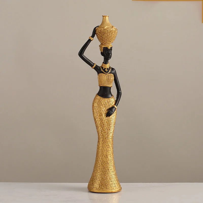 African Women Resin Figurines Golden Textured Resin Sculptures Black Women Figure Figurine For Home Centerpieces Tabletop Decor African Women Resin Figurines Golden Textured Resin Sculptures Black Women Figure Figurine For Home Centerpieces Tabletop Decor