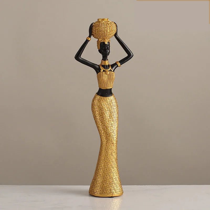 African Women Resin Figurines Golden Textured Resin Sculptures Black Women Figure Figurine For Home Centerpieces Tabletop Decor African Women Resin Figurines Golden Textured Resin Sculptures Black Women Figure Figurine For Home Centerpieces Tabletop Decor