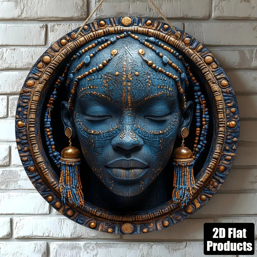 African Tribal Aluminum Wall Art - Image 2
