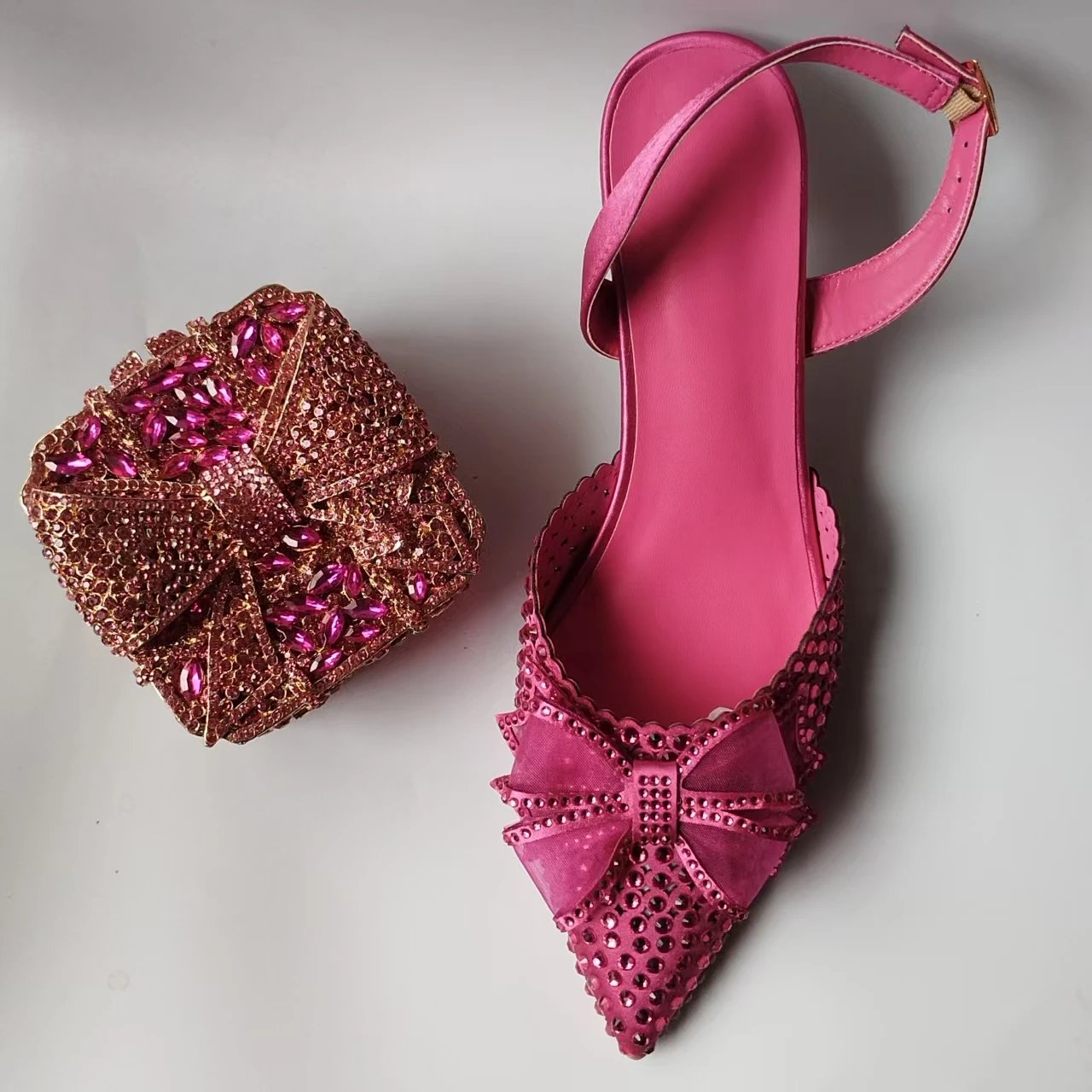 INSIGHTLINK Rose Red Banquet Shoes and Bags African Ladies Matching Shoes and Bags Pointed Toe High Heels Wedding Party Sandals INSIGHTLINK Rose Red Banquet Shoes and Bags African Ladies Matching Shoes and Bags Pointed Toe High Heels Wedding Party Sandals