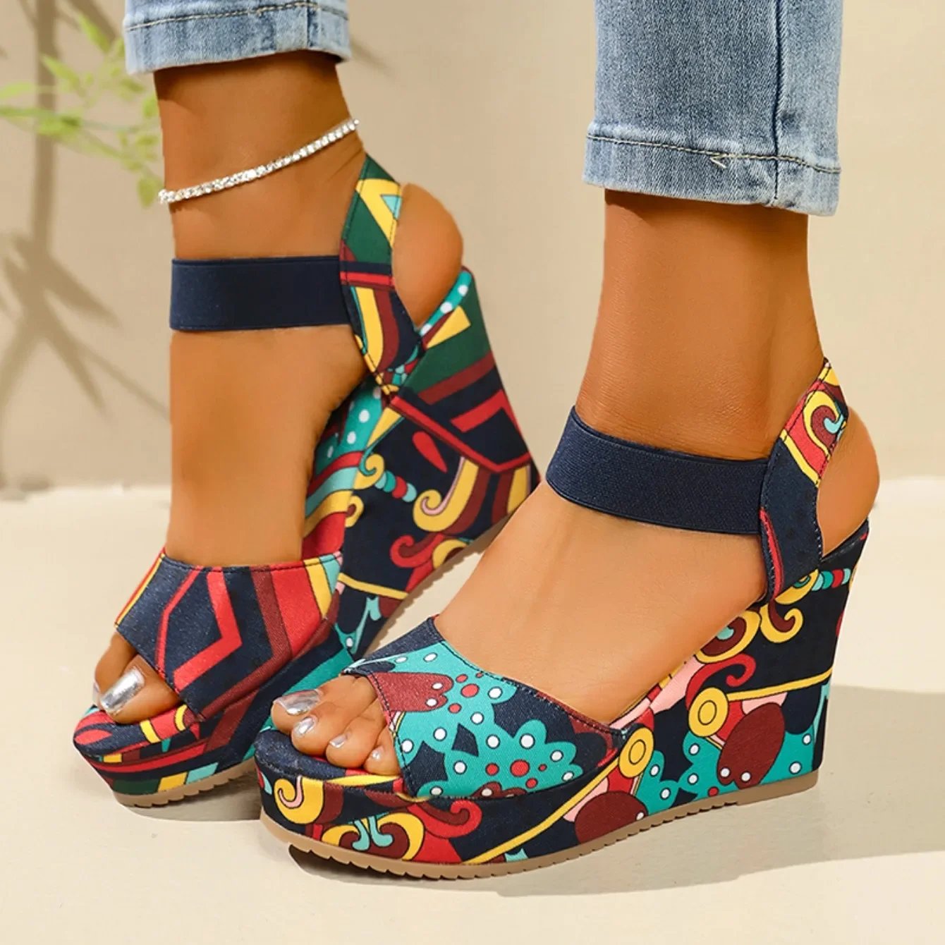 Shoes for Women 2025 New Women Wedge Sandals Retro Ethnic Printing Platform Sandals Ladies Casual Comfortable Outdoor Sandals Shoes for Women 2025 New Women Wedge Sandals Retro Ethnic Printing Platform Sandals Ladies Casual Comfortable Outdoor Sandals