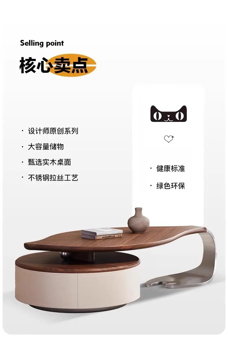 luxury Modern Leaf Shape Walnut Veneer Coffee Table Light Luxury Living Room Home New Designer Creative Special Shape Coffee Tab luxury Modern Leaf Shape Walnut Veneer Coffee Table Light Luxury Living Room Home New Designer Creative Special Shape Coffee Tab