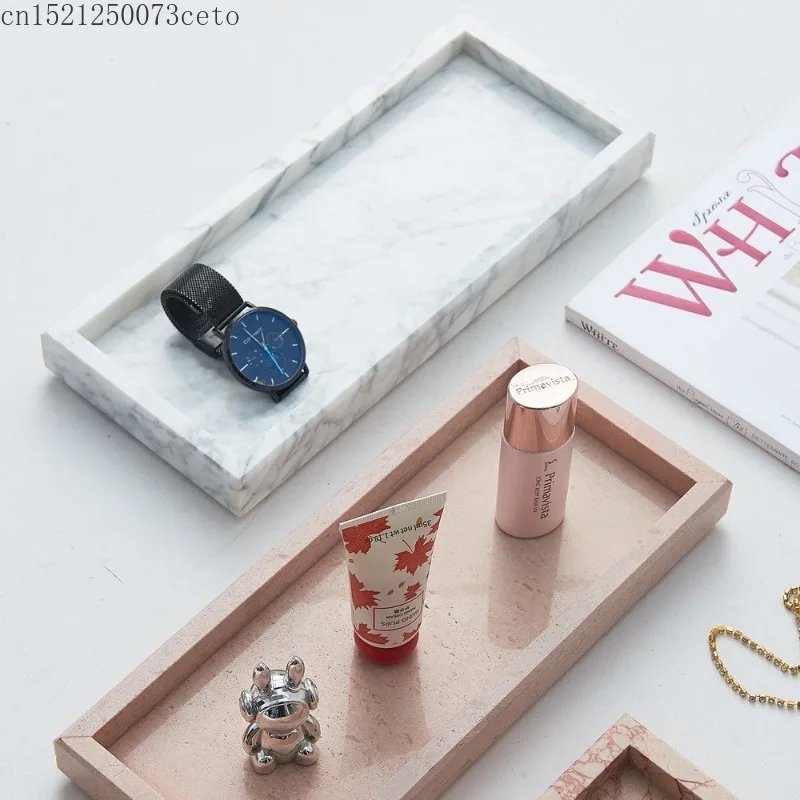 Natural Lotus Green Marble Tray (30x13CM). - Image 2