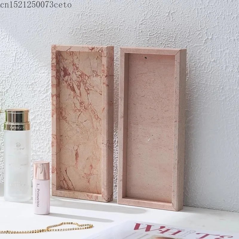 Natural Lotus Green Marble Tray (30x13CM). - Image 4