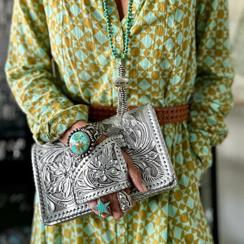 New Retro Pattern Printing Handbags Woman Soft Designer PU Leather Bags Luxury Small Handbags Silver Print Commuter Handbag New Retro Pattern Printing Handbags Woman Soft Designer PU Leather Bags Luxury Small Handbags Silver Print Commuter Handbag