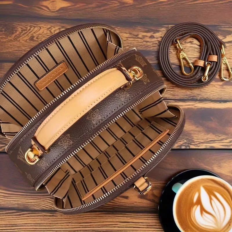 Vintage Floral Print Round Handbag - Image 6