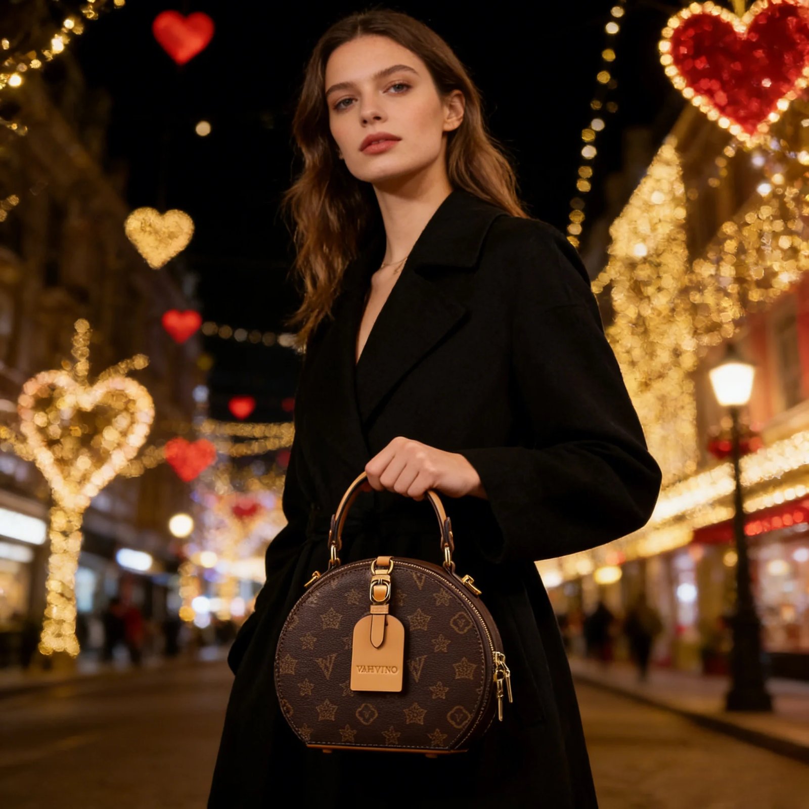 Vintage Floral Print Round Handbag - Image 3