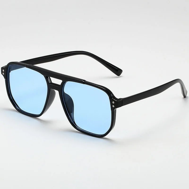 Vintage Men Women Big Sunglasses Men Square Shades Brand Designer Unisex Sun Glasses Black Lense Male Female Sunglasses UV400 - Image 2