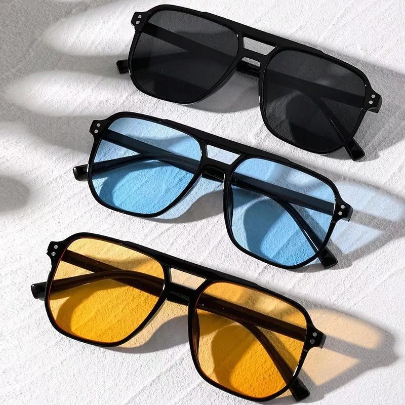 Vintage Men Women Big Sunglasses Men Square Shades Brand Designer Unisex Sun Glasses Black Lense Male Female Sunglasses UV400 Vintage Men Women Big Sunglasses Men Square Shades Brand Designer Unisex Sun Glasses Black Lense Male Female Sunglasses UV400