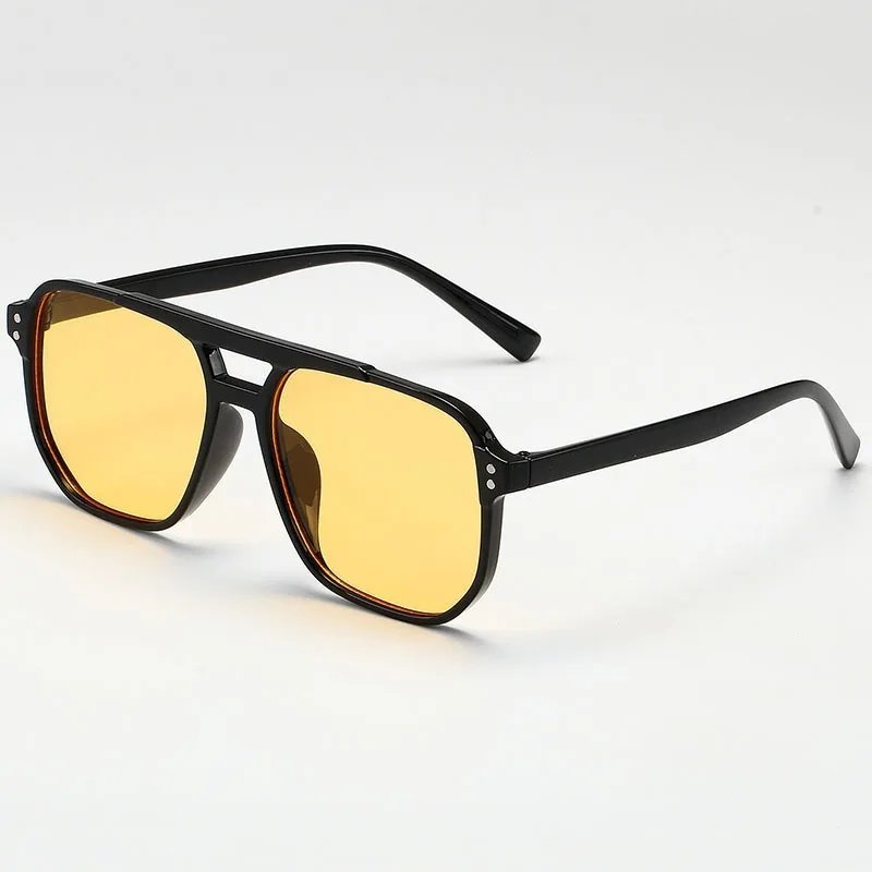 Vintage Men Women Big Sunglasses Men Square Shades Brand Designer Unisex Sun Glasses Black Lense Male Female Sunglasses UV400 - Image 4
