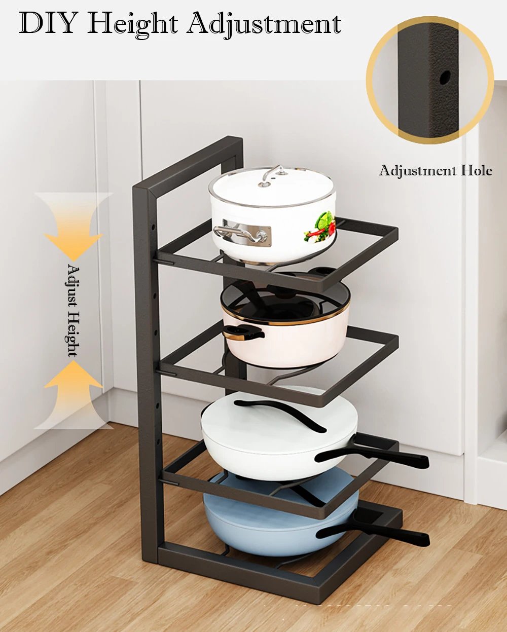 Adjustable Pot Rack Organizer, Kitchen Stainless Steel Pot Storage Rack ,Multi-Layer Household Pot and Pan Organzier for Kitchen Adjustable Pot Rack Organizer, Kitchen Stainless Steel Pot Storage Rack ,Multi-Layer Household Pot and Pan Organzier for Kitchen