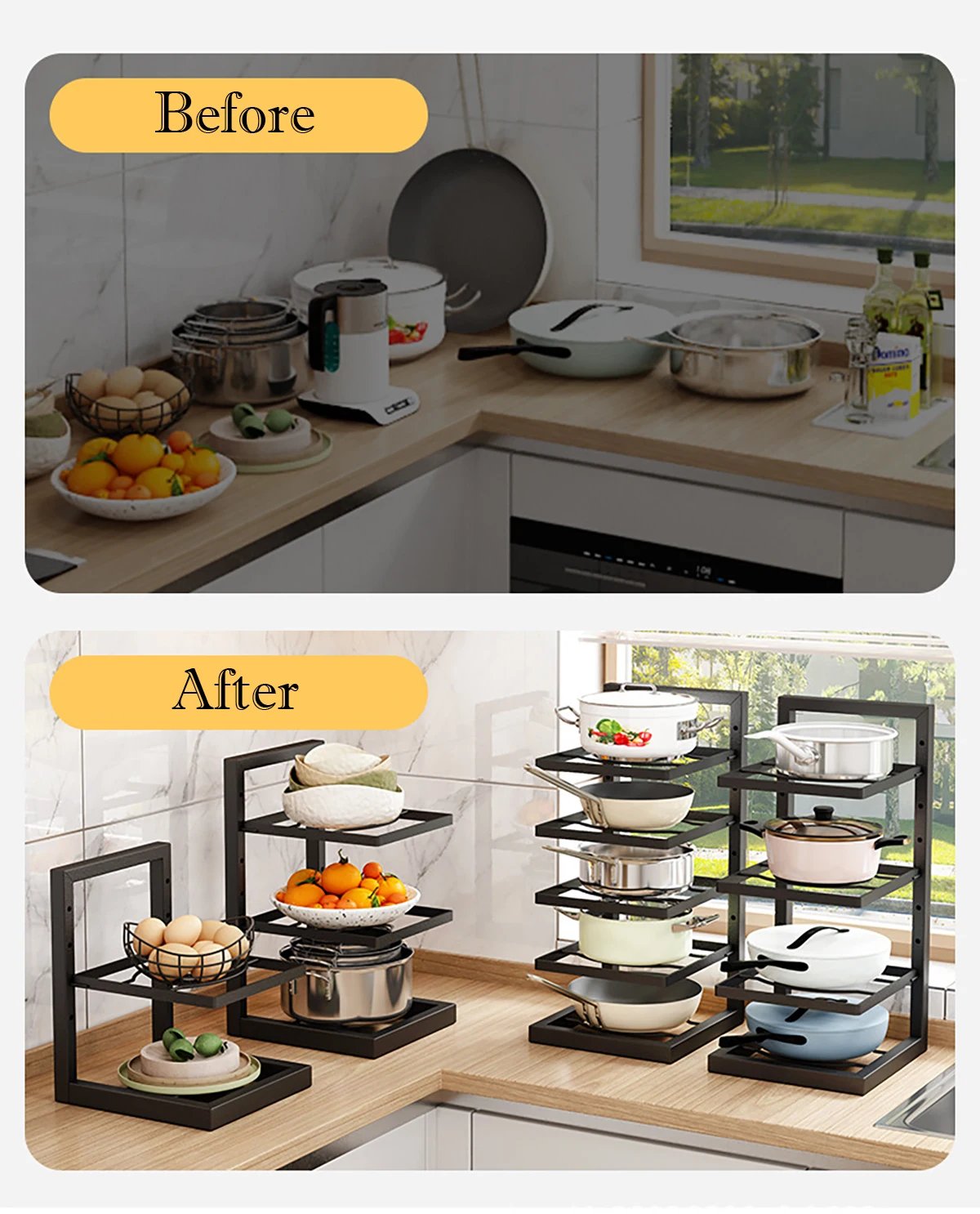 Adjustable Pot Rack Organizer, Kitchen Stainless Steel Pot Storage Rack ,Multi-Layer Household Pot and Pan Organzier for Kitchen Adjustable Pot Rack Organizer, Kitchen Stainless Steel Pot Storage Rack ,Multi-Layer Household Pot and Pan Organzier for Kitchen