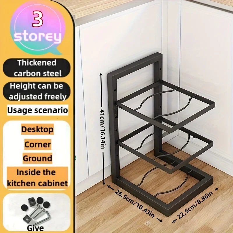 Adjustable Pot Rack Organizer, Kitchen Stainless Steel Pot Storage Rack ,Multi-Layer Household Pot and Pan Organzier for Kitchen Adjustable Pot Rack Organizer, Kitchen Stainless Steel Pot Storage Rack ,Multi-Layer Household Pot and Pan Organzier for Kitchen