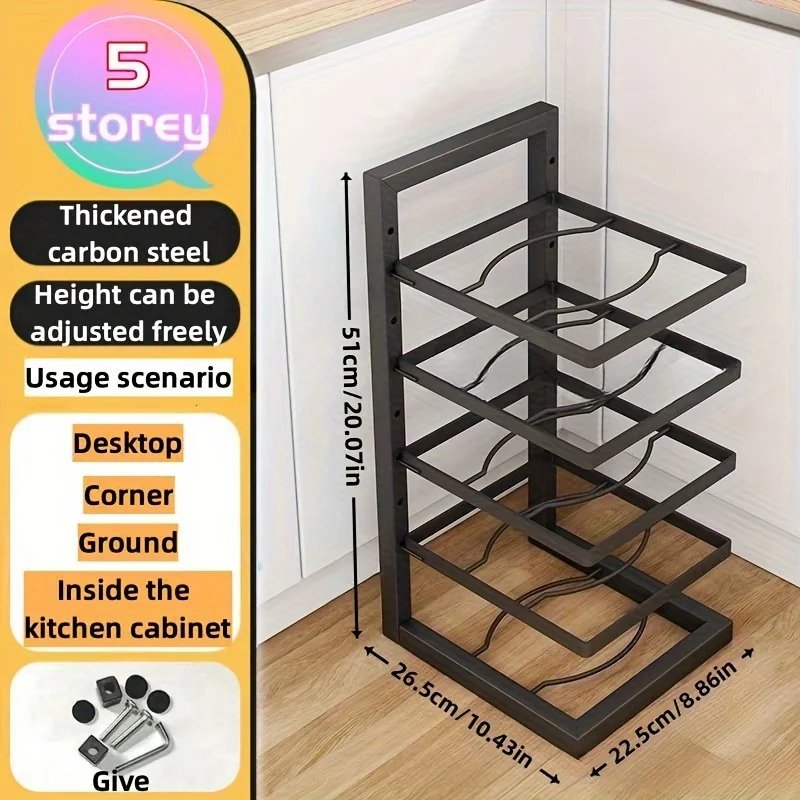Adjustable Pot Rack Organizer, Kitchen Stainless Steel Pot Storage Rack ,Multi-Layer Household Pot and Pan Organzier for Kitchen Adjustable Pot Rack Organizer, Kitchen Stainless Steel Pot Storage Rack ,Multi-Layer Household Pot and Pan Organzier for Kitchen