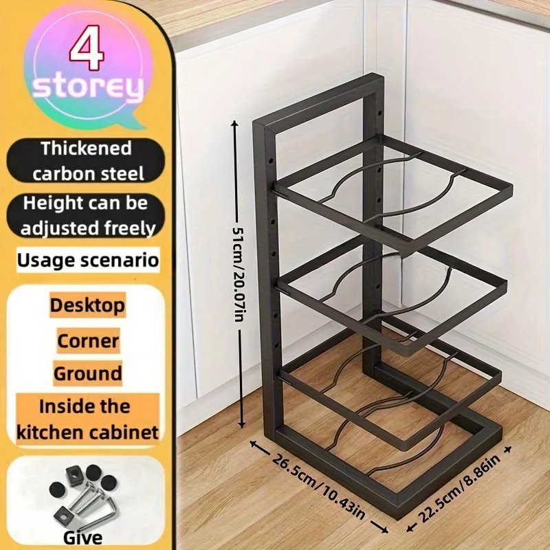 Adjustable Pot Rack Organizer, Kitchen Stainless Steel Pot Storage Rack ,Multi-Layer Household Pot and Pan Organzier for Kitchen Adjustable Pot Rack Organizer, Kitchen Stainless Steel Pot Storage Rack ,Multi-Layer Household Pot and Pan Organzier for Kitchen