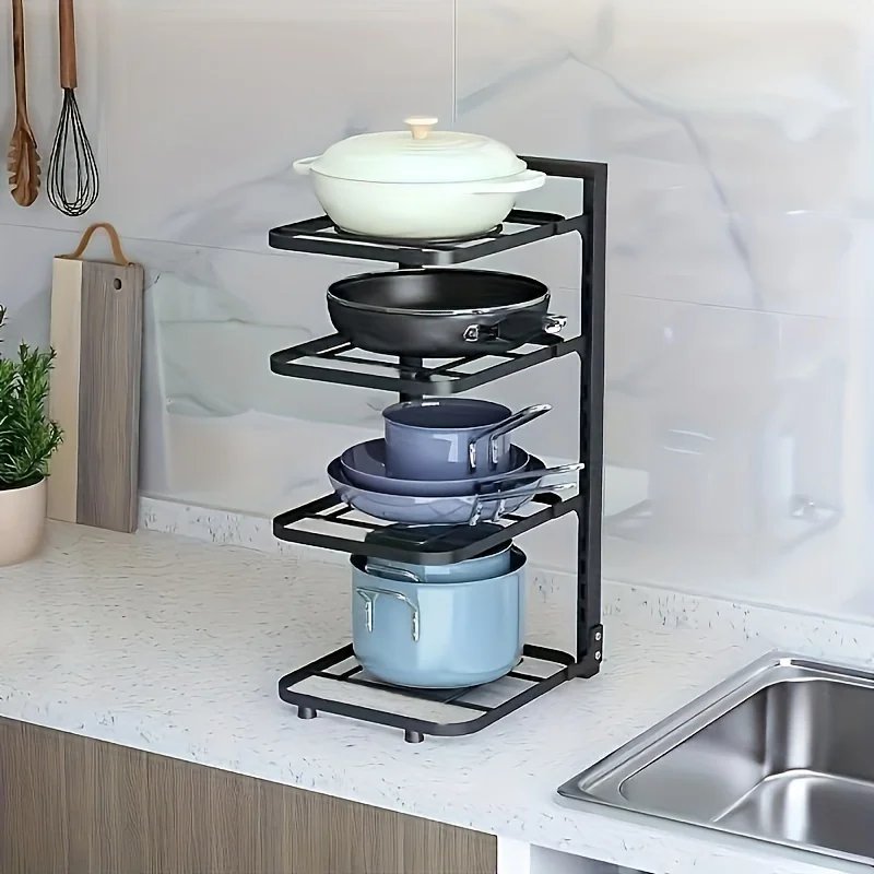 Adjustable Pot Rack Organizer, Kitchen Stainless Steel Pot Storage Rack ,Multi-Layer Household Pot and Pan Organzier for Kitchen Adjustable Pot Rack Organizer, Kitchen Stainless Steel Pot Storage Rack ,Multi-Layer Household Pot and Pan Organzier for Kitchen
