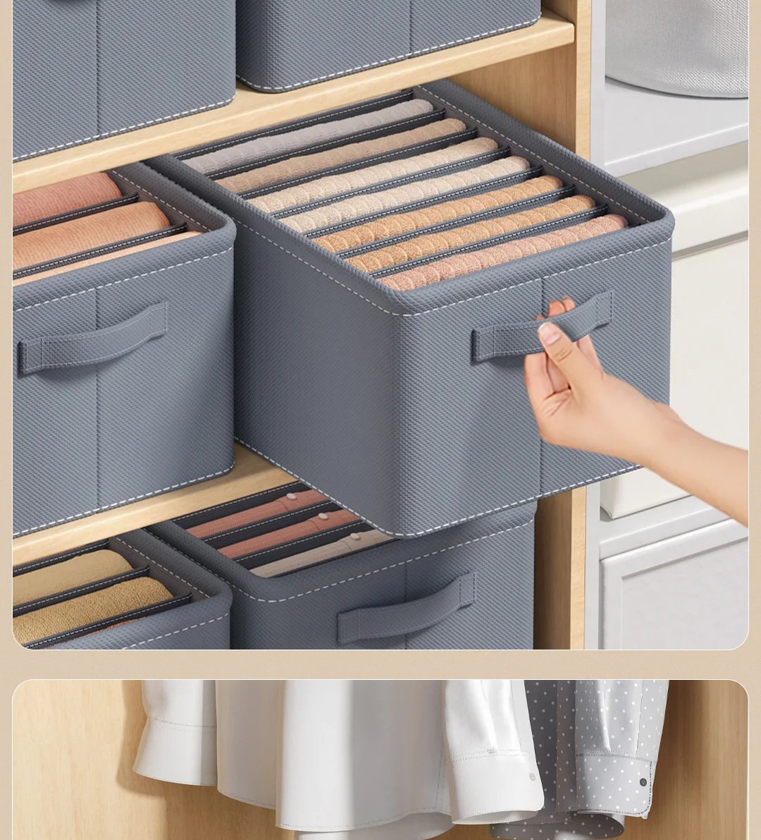 Thickened Pants Storage Box Foldable 9/7/6 Grids Organizer for Jeans Sweatshirt Shirt Wardrobe Organizers of Cabinets and Drawer Thickened Pants Storage Box Foldable 9/7/6 Grids Organizer for Jeans Sweatshirt Shirt Wardrobe Organizers of Cabinets and Drawer