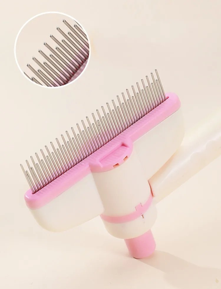 Dog Comb Adjustable Dog Brush Pet Hair Remover Self-cleaning Cat Brush Massage Dogs Comb Pet Grooming Automatic Dogs Hair Combs