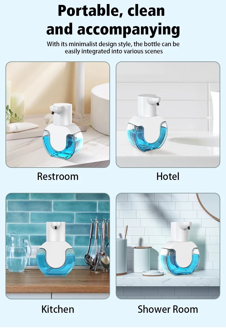 420ML Touchless Light Display 4-Levels Adjustable Foam/Liquid Control Automatic Smart Sense Soap Dispenser Hand Dish Wash Bottle