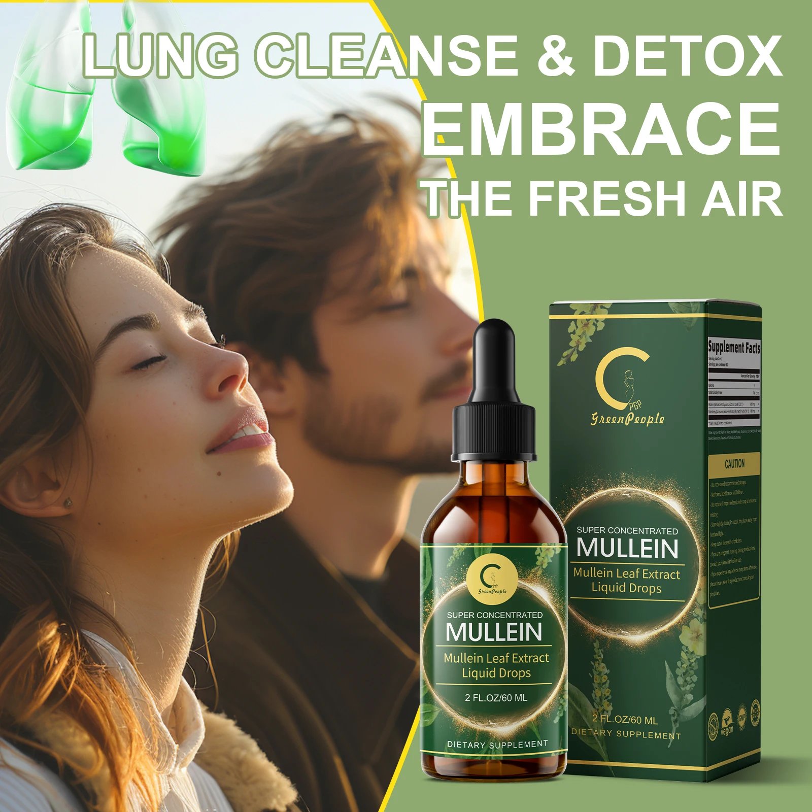 GPGP Greenpeople 60ML Mullein Drops for Lungs Health ,Lung Detox & Cleanse, Support for Respiratory, Immune, Digestive System GPGP Greenpeople 60ML Mullein Drops for Lungs Health ,Lung Detox & Cleanse, Support for Respiratory, Immune, Digestive System
