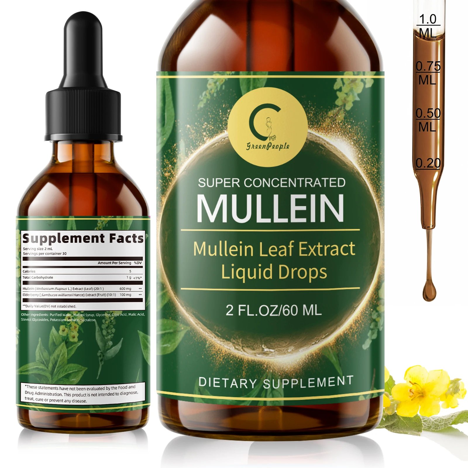 60ML Mullein Leaf Liquid Drops