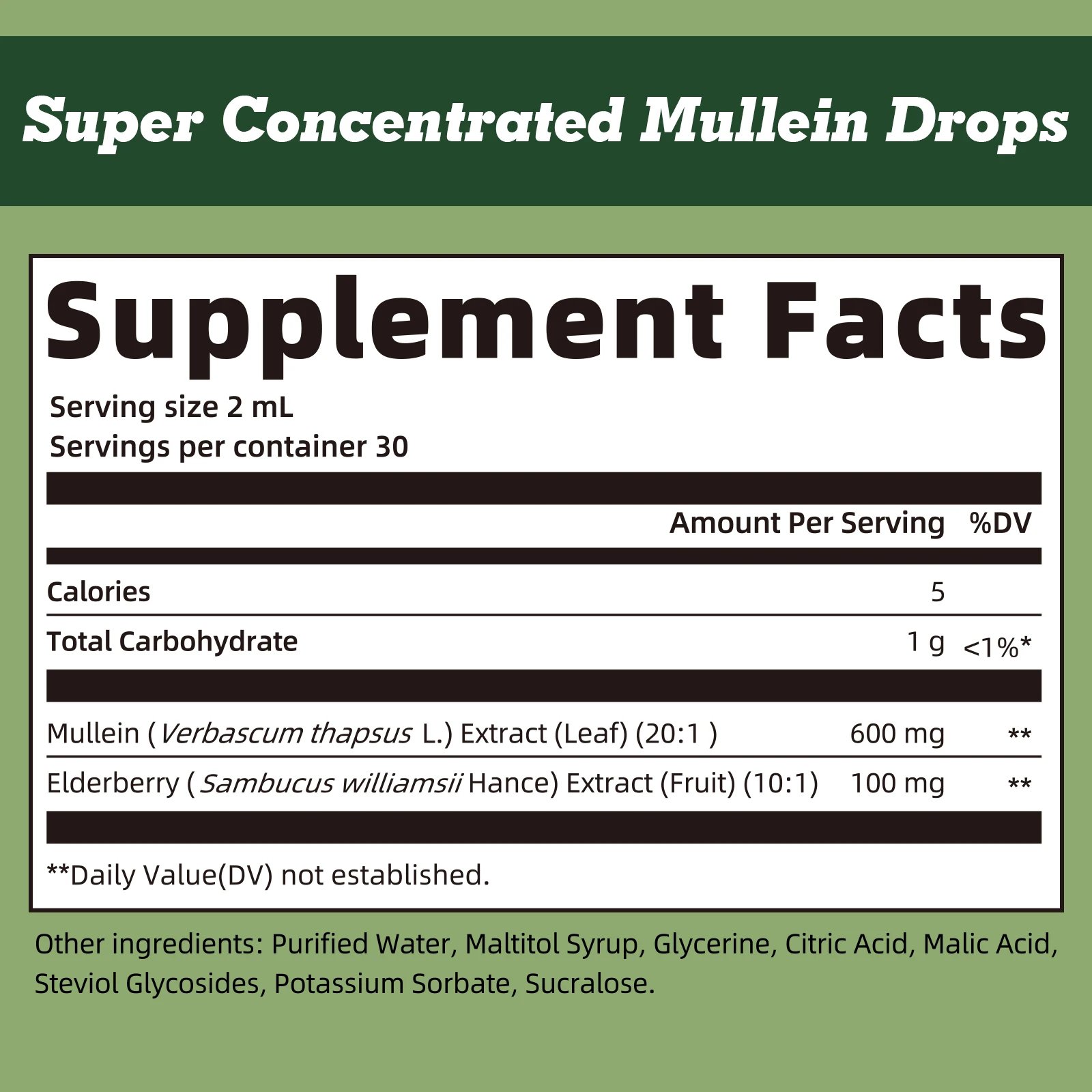 60ML Mullein Leaf Liquid Drops - Image 2