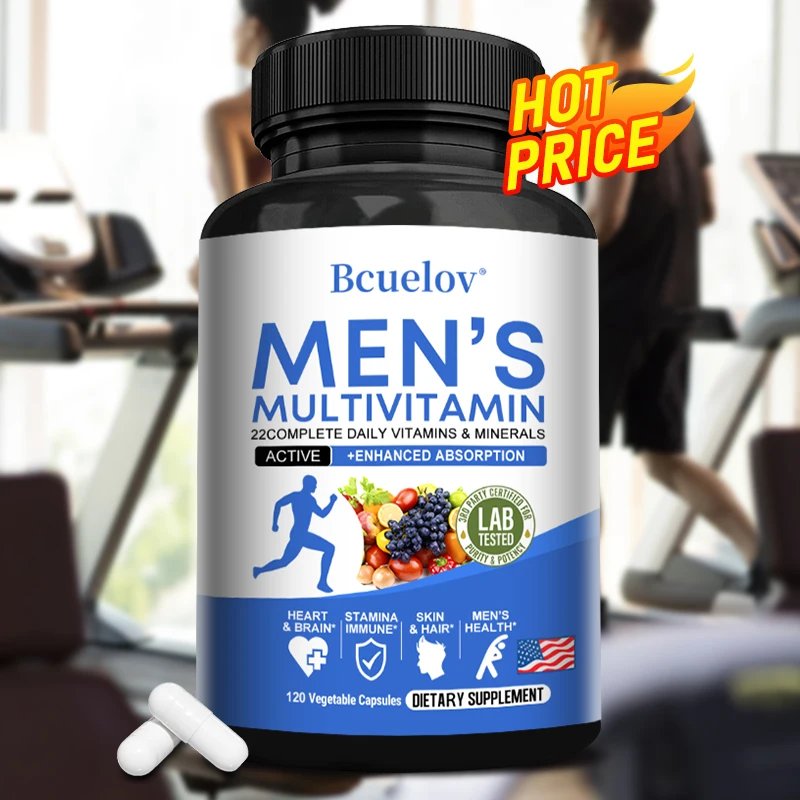 Men's Multivitamin Capsules - with Vitamins A, C, D, E & Zinc, High Absorption Supplement - Build Endurance & Muscle