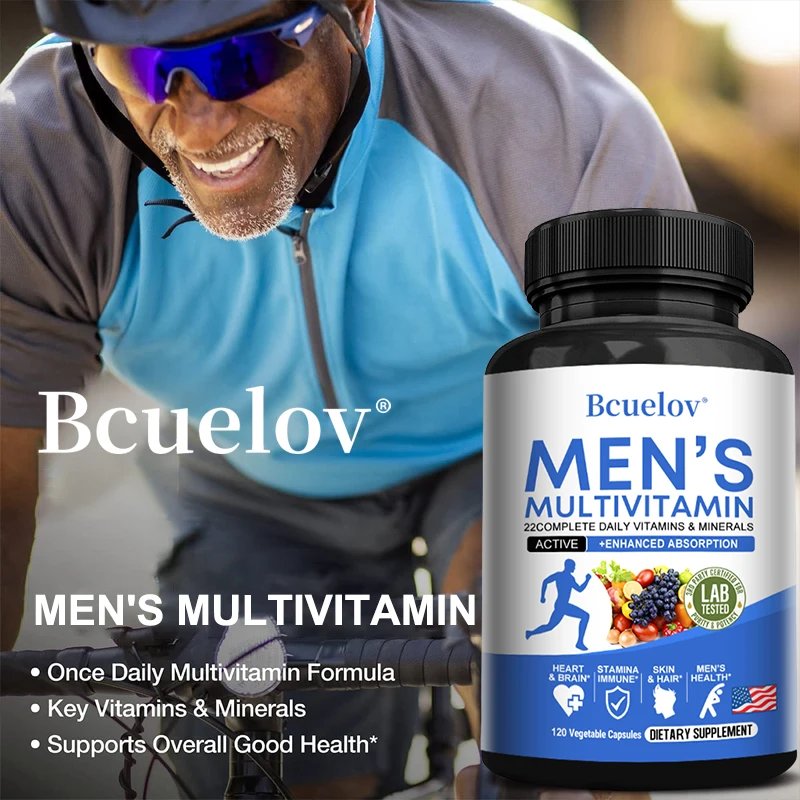Men's Multivitamin Capsules - with Vitamins A, C, D, E & Zinc, High Absorption Supplement - Build Endurance & Muscle