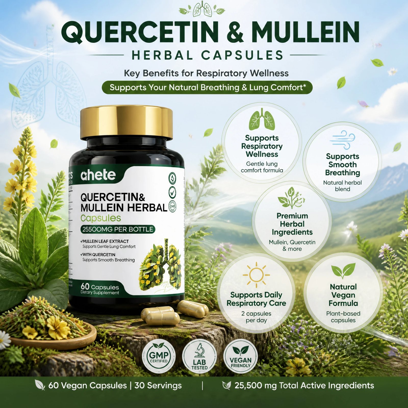 AHETE Mullein Leaf & Quercetin Capsules - Image 4