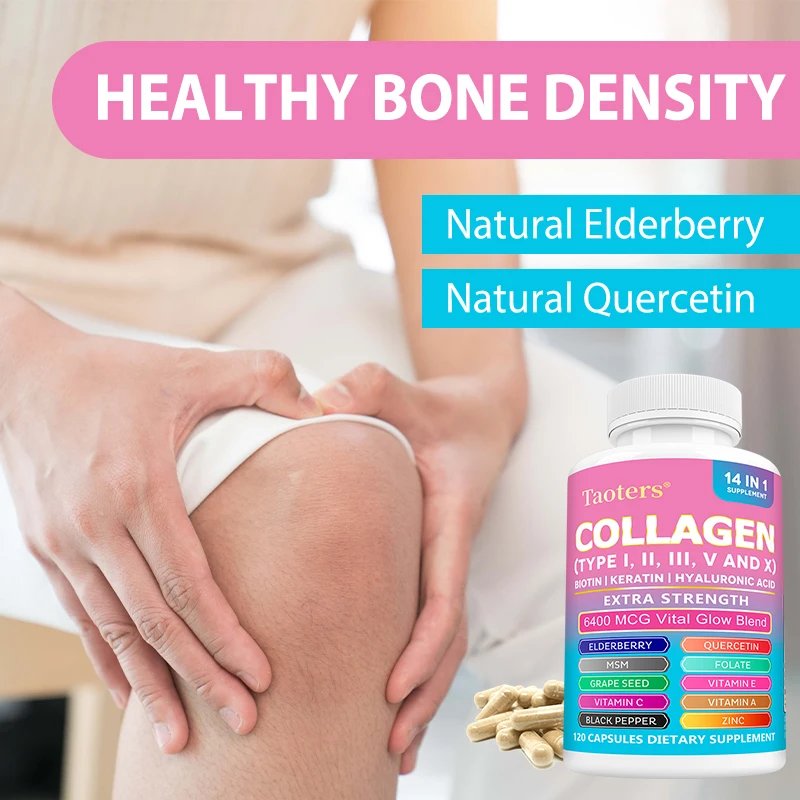 14-in-1 Supplement - Collagen Types I, II, III, V and X, Biotin, Capillary Vitamin, Hyaluronic Acid - Supports Skin, Hair, Nails and Joints 14-in-1 Supplement - Collagen Types I, II, III, V and X, Biotin, Capillary Vitamin, Hyaluronic Acid - Supports Skin, Hair, Nails and Joints