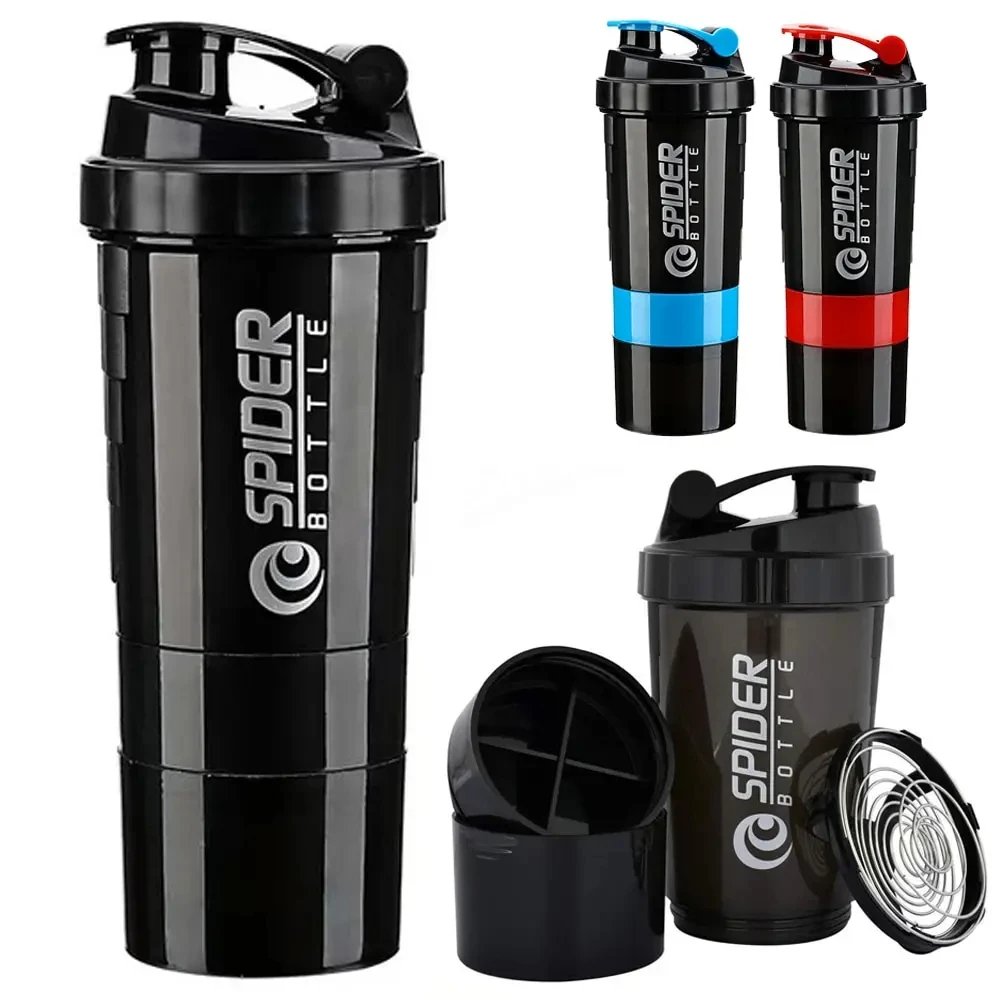 1pc Protein Shaker Bottle Portable 16oz Powder Shake Cup 3 Layers Shaker Protein Bottle Suitable For Sports Gym Fitness Outdoor 1pc Protein Shaker Bottle Portable 16oz Powder Shake Cup 3 Layers Shaker Protein Bottle Suitable For Sports Gym Fitness Outdoor