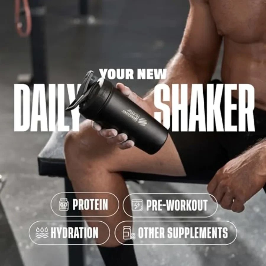Insulated Stainless Steel Shaker Bottle with Wire Whisk, 24-Ounce, Protein Shakes and Hydration for Athletes and Fitness Enthus Insulated Stainless Steel Shaker Bottle with Wire Whisk, 24-Ounce, Protein Shakes and Hydration for Athletes and Fitness Enthus