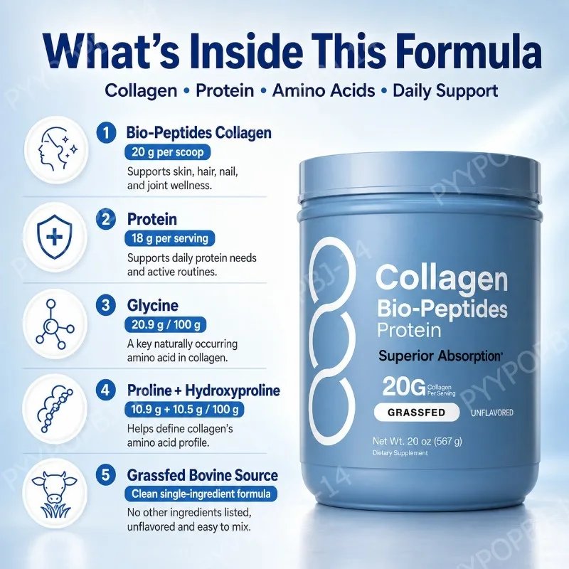 Collagen Bio Peptides Protein Powder 20g Collagen 18g Protein Per Serving Supports Skin Hair Nails Joint Wellness Unflavored
