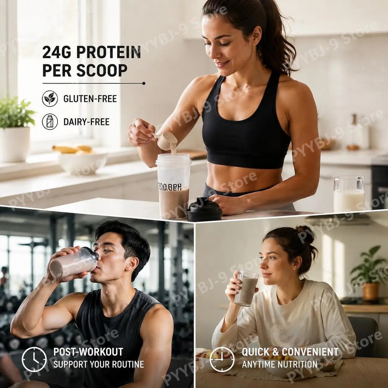 Cookies & Cream Flavor Plant-Based Protein Powder, 24g Protein, Essential Amino Acids, Gluten-Free, Dairy-Free Vegan 30 Servings