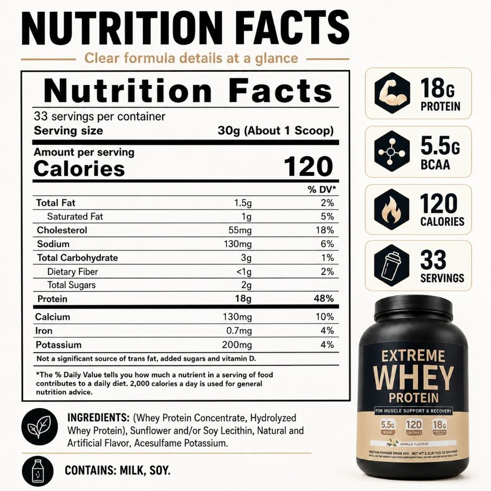 Vanilla Whey Protein Powder - Image 3