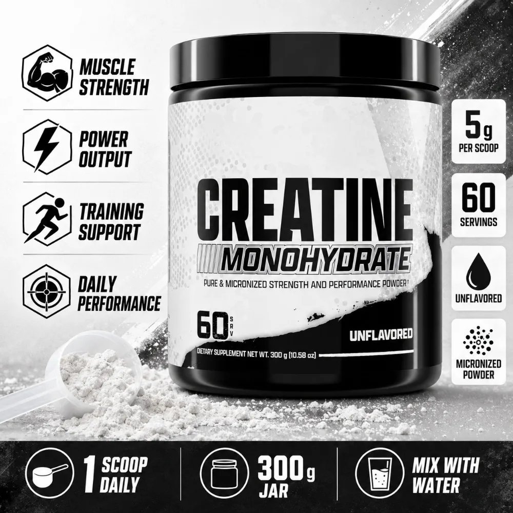 Creatine Monohydrate Powder 5g Pure Micronized Unflavored Sports Nutrition Supplement Workout Performance Support 300g Creatine Monohydrate Powder 5g Pure Micronized Unflavored Sports Nutrition Supplement Workout Performance Support 300g
