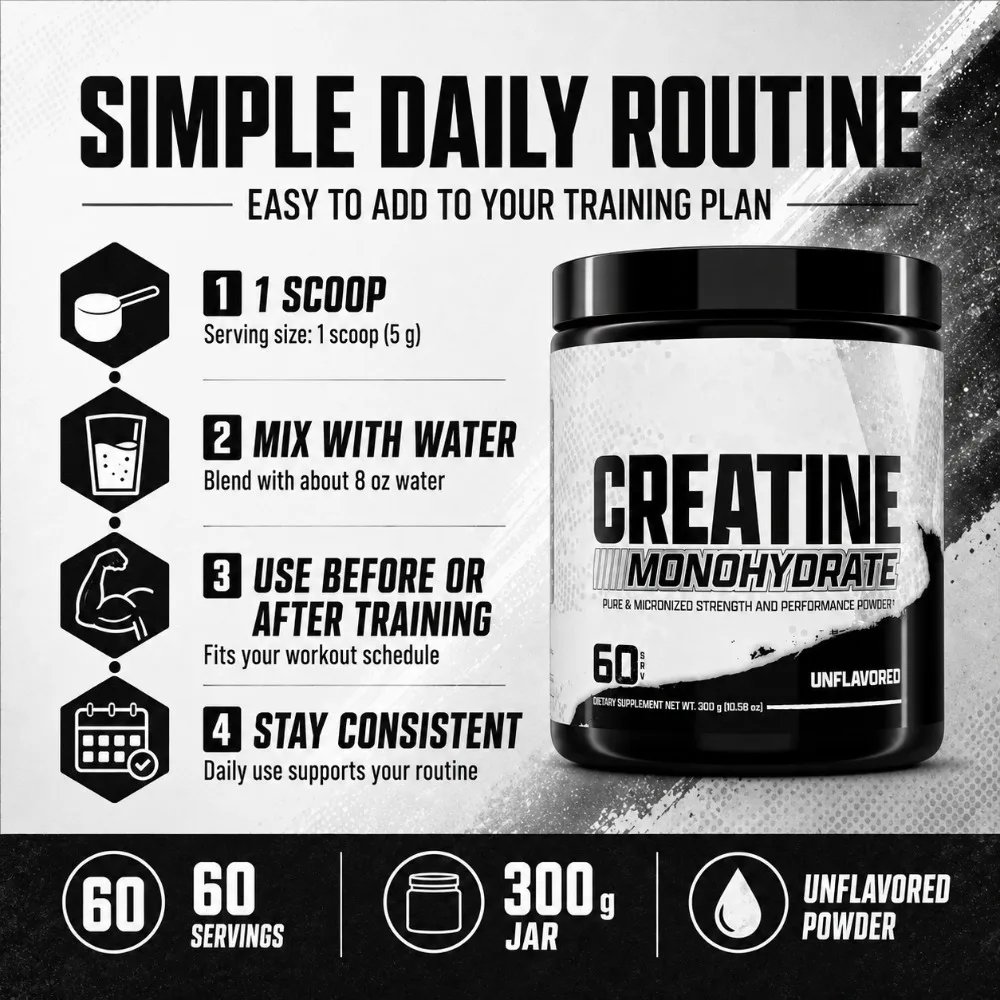 Creatine Monohydrate Powder 5g Pure Micronized Unflavored Sports Nutrition Supplement Workout Performance Support 300g Creatine Monohydrate Powder 5g Pure Micronized Unflavored Sports Nutrition Supplement Workout Performance Support 300g