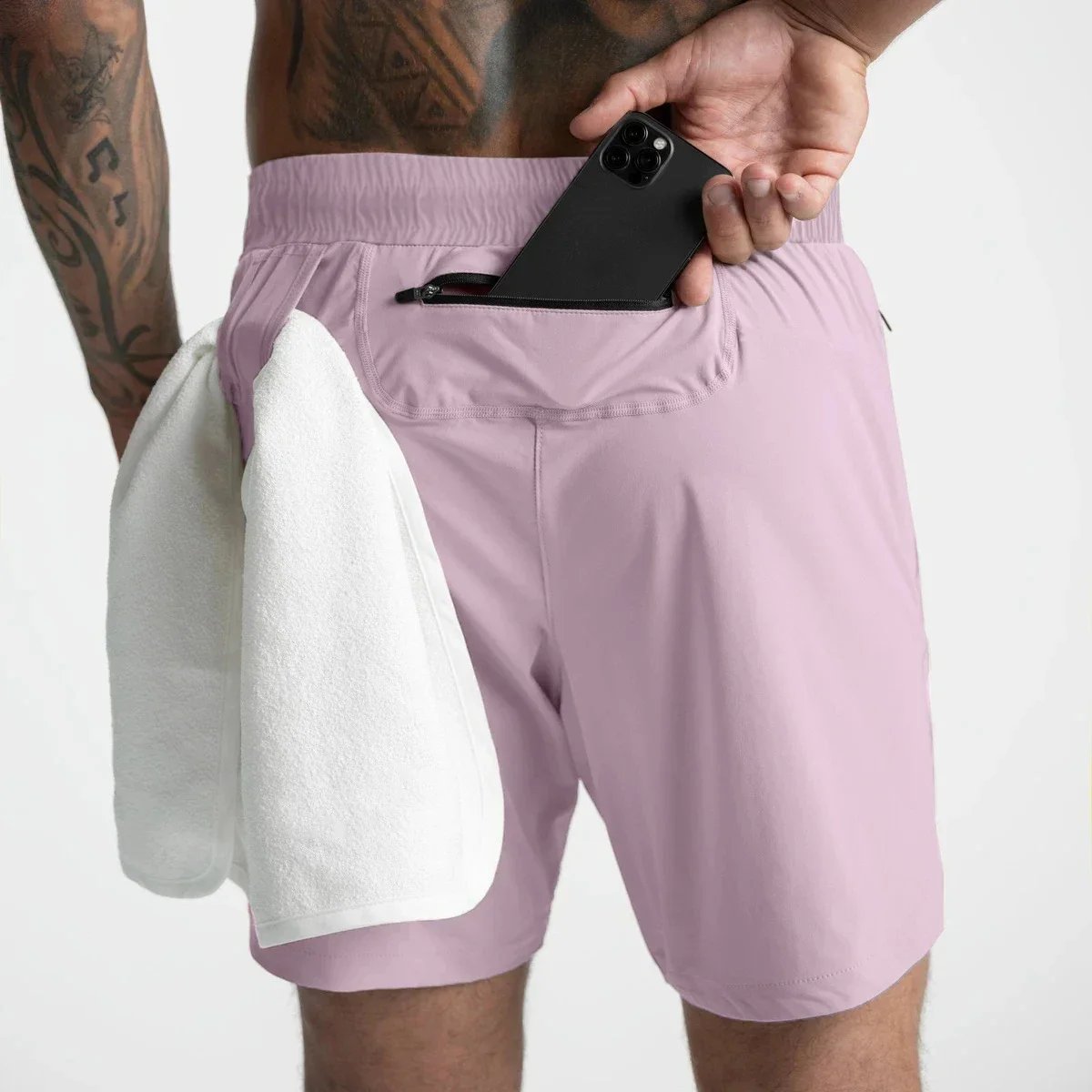 Running Shorts Summer Men Casual Solid Color Single Layer Shorts Woven Fabric Quick Dry For Gym Workout New Sport Short Pants Running Shorts Summer Men Casual Solid Color Single Layer Shorts Woven Fabric Quick Dry For Gym Workout New Sport Short Pants