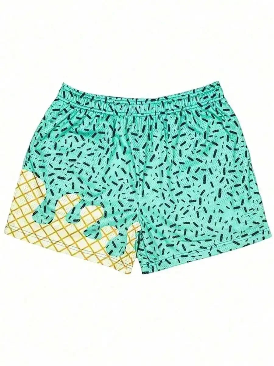Y2K Print Mesh Shorts