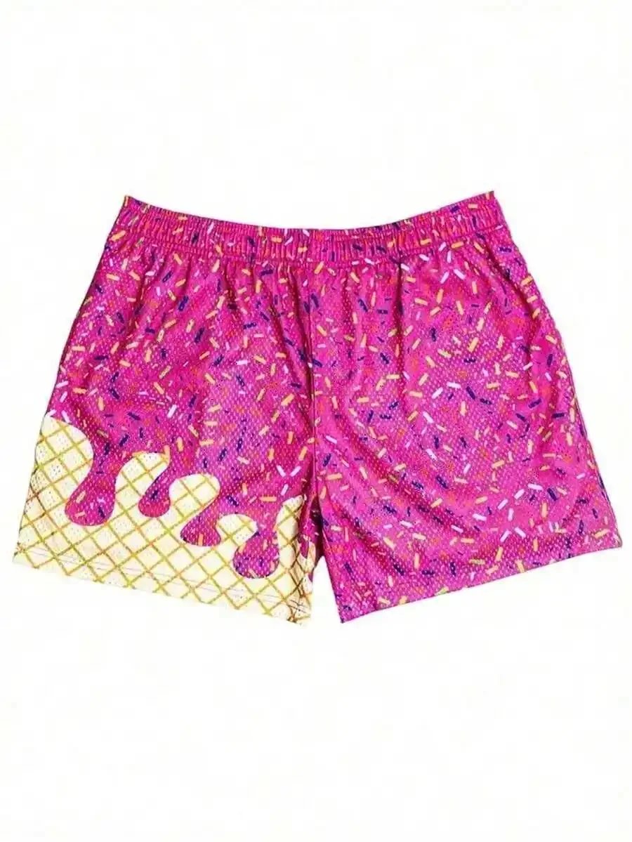 Y2K Print Mesh Shorts - Image 4