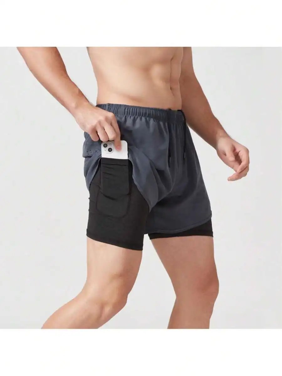 Mens 2 In 1 Quick Dry Shorts - Image 5