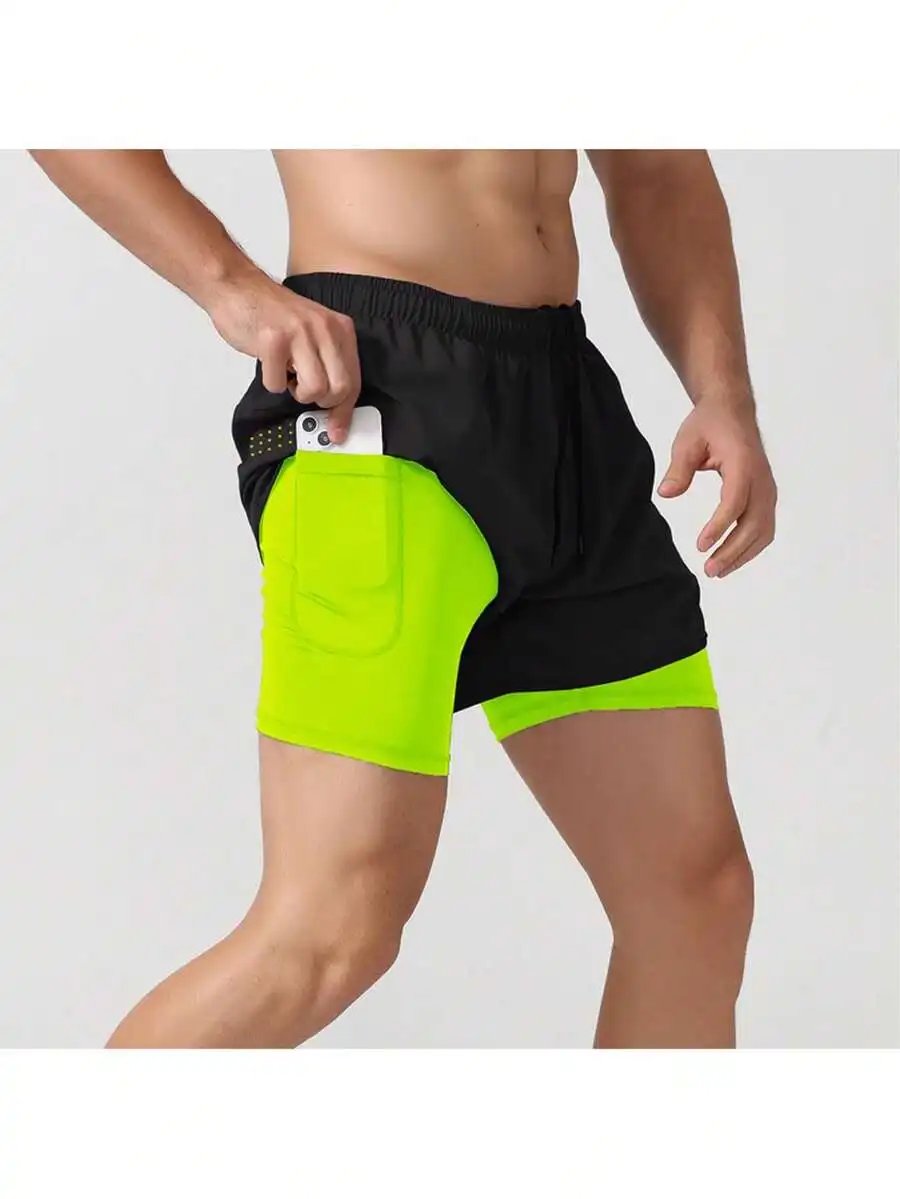Mens 2 In 1 Quick Dry Shorts
