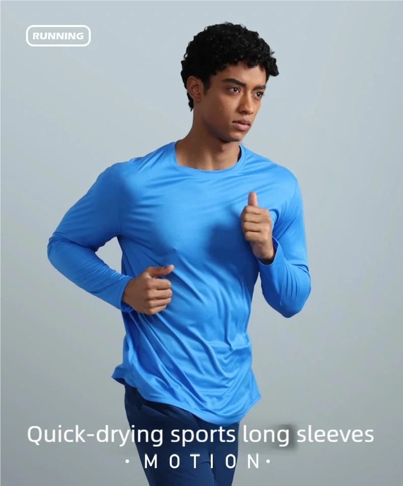 Summer Ice Silk Long Sleeve T-Shirt Men New Quick Dry Breathable Light Weight Outdoor Sun Protection Running Hiking Outer Wear Summer Ice Silk Long Sleeve T-Shirt Men New Quick Dry Breathable Light Weight Outdoor Sun Protection Running Hiking Outer Wear
