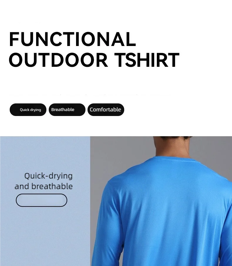 Summer Ice Silk Long Sleeve T-Shirt Men New Quick Dry Breathable Light Weight Outdoor Sun Protection Running Hiking Outer Wear Summer Ice Silk Long Sleeve T-Shirt Men New Quick Dry Breathable Light Weight Outdoor Sun Protection Running Hiking Outer Wear