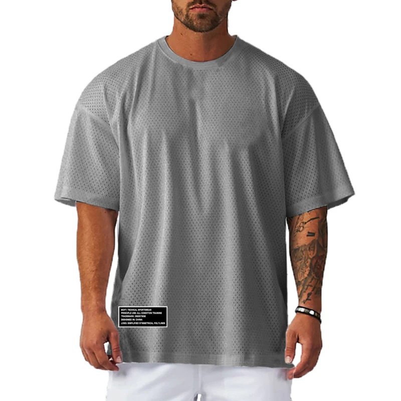 Mesh Polyester Men T-shirt